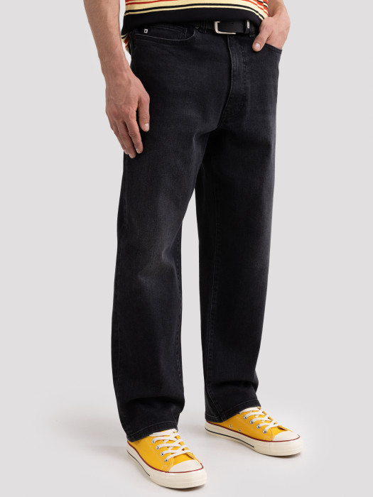 Pánske relaxed jeans čierne ISAAC WORKWEAR 914
